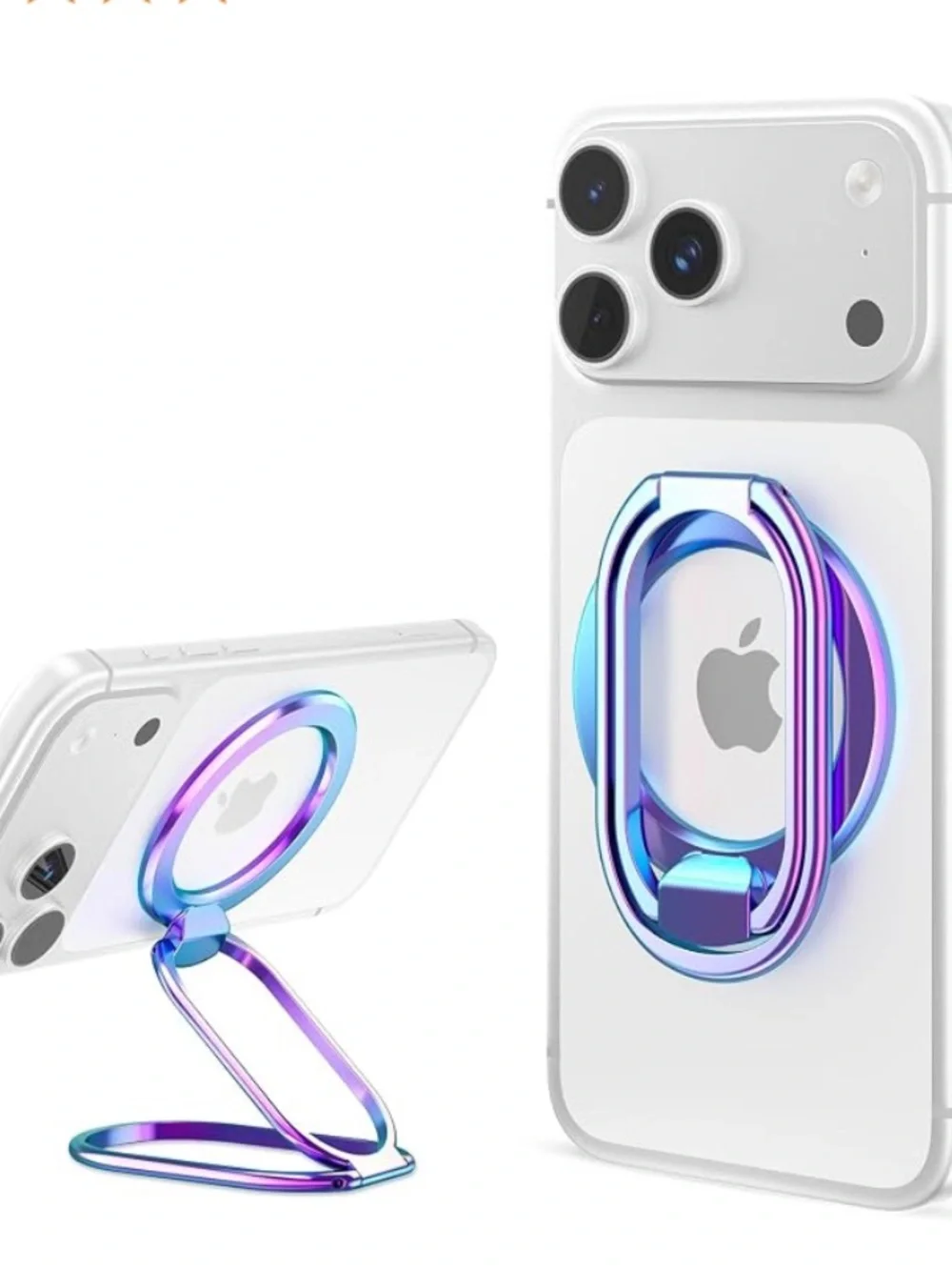 Universal Magnetic Phone Ring Stand - Iridescent Blue-Purple